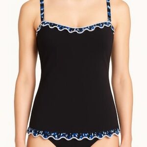 NWT Profile by Gottex Underwire Tankini Top – Black/Indigo Girl – Size 36D
